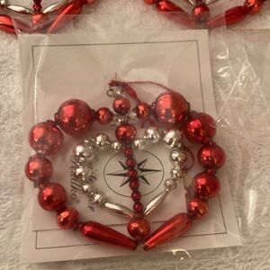 Radko Valentines Wedding Ornament 2001 Hand Beaded Glass Double Heart 01-0674-0